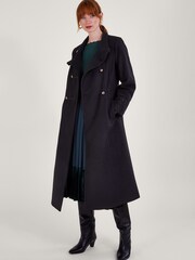 Monsoon Black Mya Military Coat - Image 1 of 4