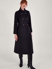 Monsoon Black Mya Military Coat - Image 2 of 4