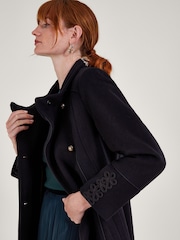 Monsoon Black Mya Military Coat - Image 3 of 4