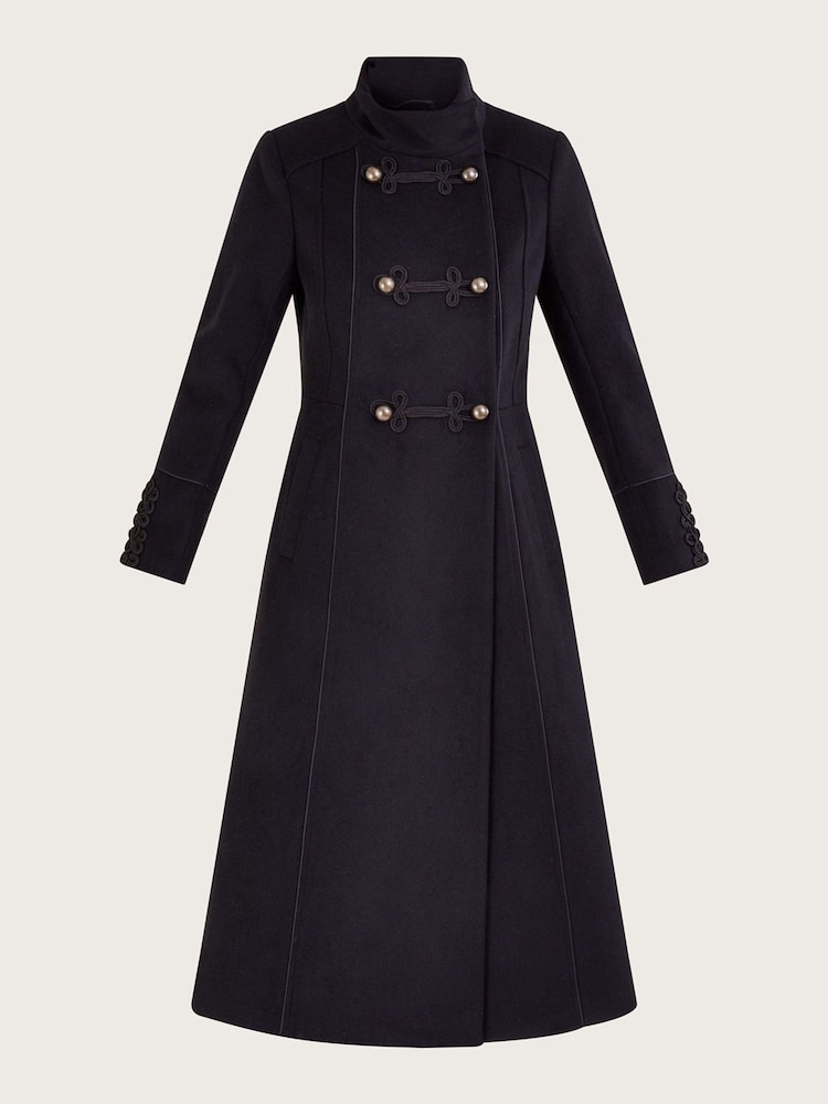 Monsoon Black Mya Military Coat - Image 4 of 4