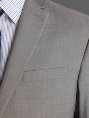 Light Grey Regular Fit Signature Tollegno Italian Wool Suit Jacket - Image 4 of 10