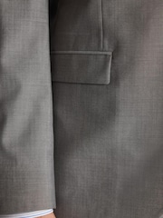 Light Grey Regular Fit Signature Tollegno Italian Wool Suit Jacket - Image 5 of 10