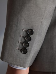 Light Grey Regular Fit Signature Tollegno Italian Wool Suit Jacket - Image 6 of 10