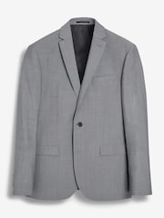 Light Grey Regular Fit Signature Tollegno Italian Wool Suit Jacket - Image 7 of 10