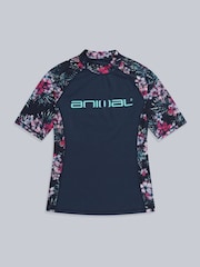 Animal Dark Blue Womens Lucie Recycled Rash Vest - Image 5 of 6