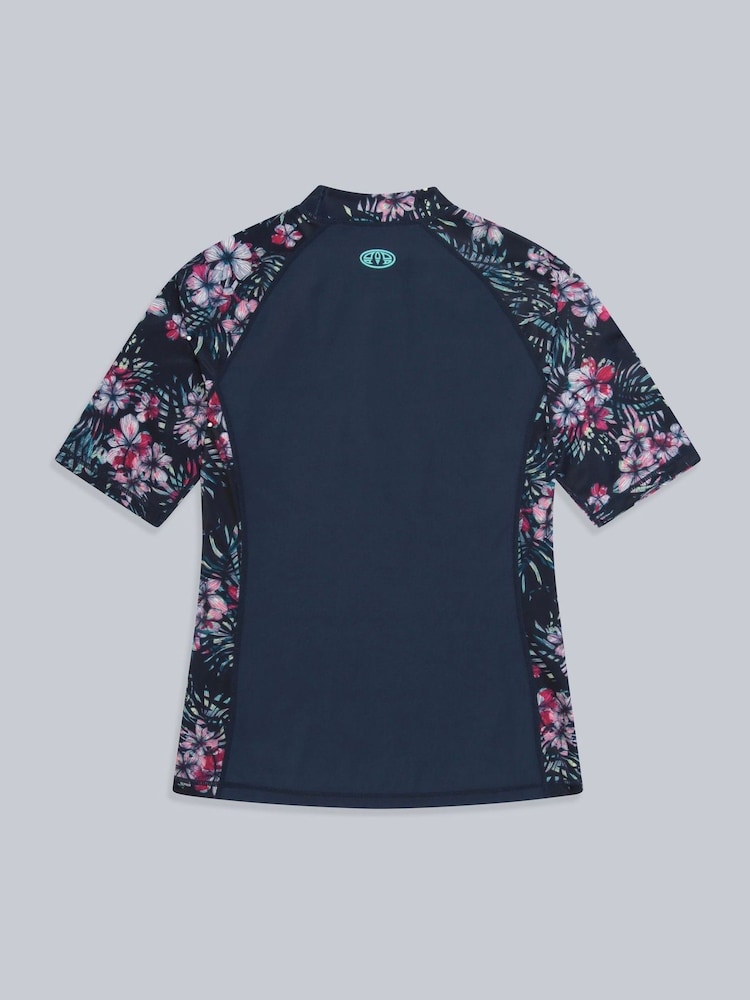 Animal Dark Blue Womens Lucie Recycled Rash Vest - Image 6 of 6