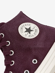 Converse Pink Burgundy Suede Lift Trainers - Image 11 of 11