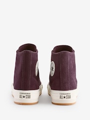 Converse Pink Burgundy Suede Lift Trainers - Image 4 of 11