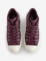 Converse Pink Burgundy Suede Lift Trainers - Image 6 of 11