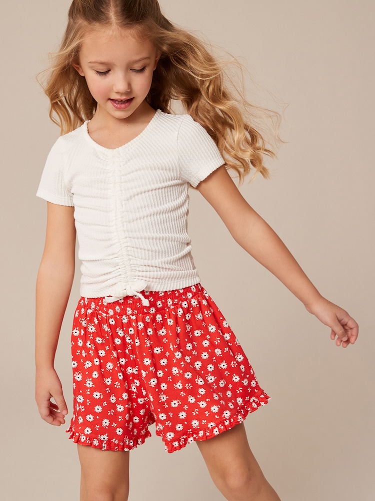 Rot mit floralem Muster - Pull On Skort (3-16 Jahre) - Bild 1 von 7 Rot mit floralem Muster - Pull On Skort (3-16 Jahre) - Bild 1 von 7