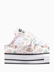 Converse Pink Junior Chuck Taylor Floral Print 1V Ox Trainers - Image 7 of 8