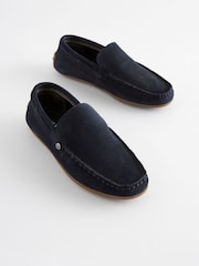 Suede Navy Standard Fit (F) Loafers - Image 1 of 6