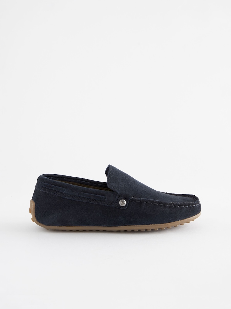Suede Navy Standard Fit (F) Loafers - Image 2 of 6