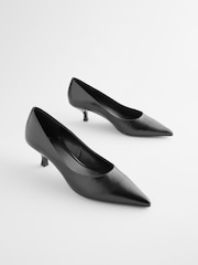 Shiny Black Standard/Wide Fit Forever Comfort® Kitten Heel Court Shoes - Image 1 of 7