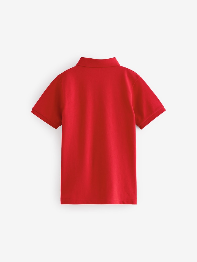 Red Short Sleeve Polo Shirt (3-16yrs) - Image 2 of 3