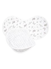 aden + anais White Organic Cotton Muslin Burpy Bibs 2 Pack - Image 2 of 3
