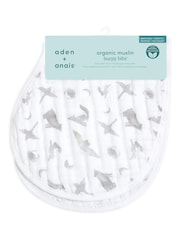 aden + anais White Organic Cotton Muslin Burpy Bibs 2 Pack - Image 3 of 3
