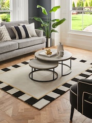 Monochrome Paloma Stripe Border Rug - Image 13 of 13