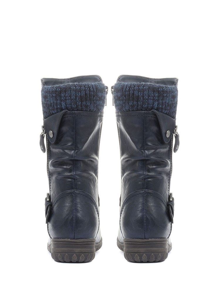 Marineblau - Pavers Damen Wadenhohe Stiefel - Bild 2 von 5 Marineblau - Pavers Damen Wadenhohe Stiefel - Bild 2 von 5
