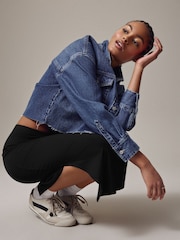 Black Jersey Midi Skirt - Image 1 of 6