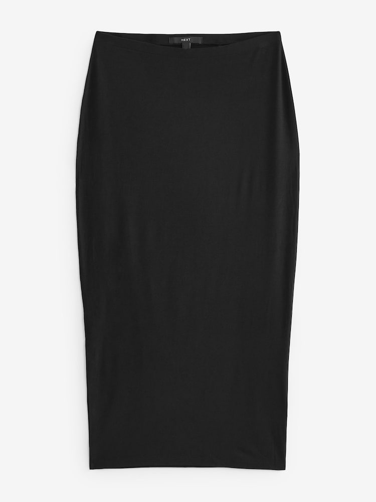 Black Jersey Midi Skirt - Image 6 of 6