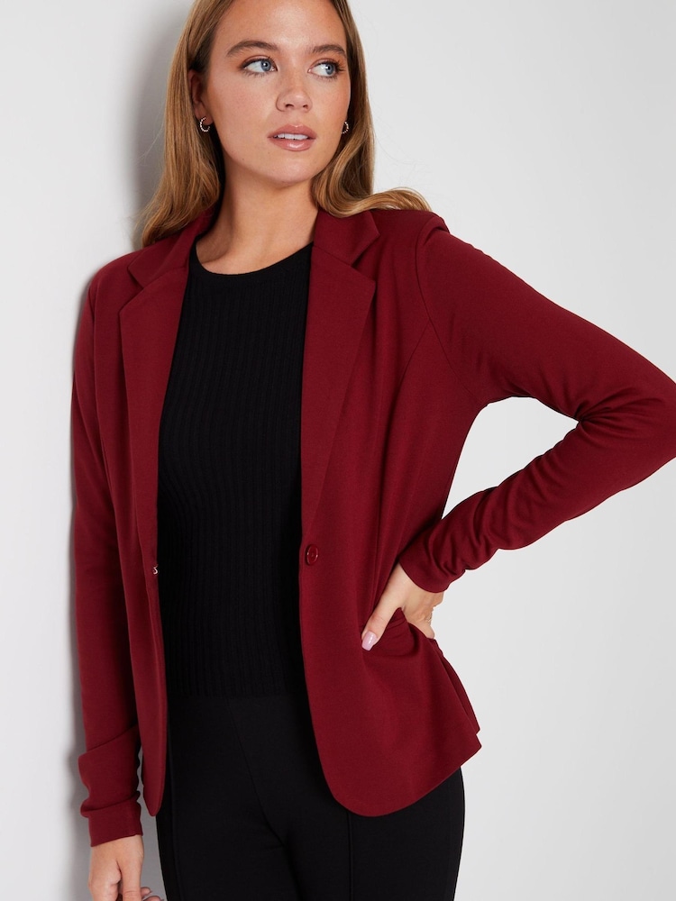 Rot - Threadbare Einreihiger Ponte-Blazer aus Jersey - Bild 1 von 4