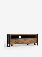 Dark Bronx Chevron Oak Effect Up to 46 inch Corner Slim TV Unit - Image 7 of 11