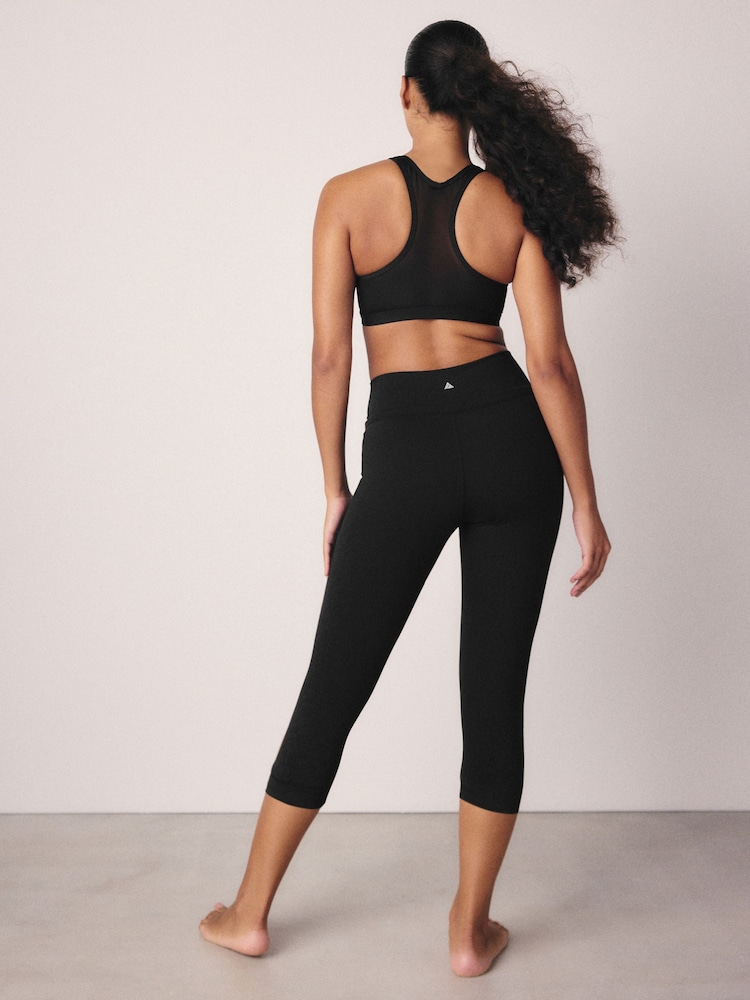 Schwarz - Next Active Sports Lange, figurformende Leggings mit hohem Bund, Dry Tech, für einen flachen Bauch - Image 3 of 9