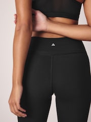 Schwarz - Next Active Sports Lange, figurformende Leggings mit hohem Bund, Dry Tech, für einen flachen Bauch - Image 6 of 9