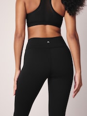 Schwarz - Next Active Sports Lange, figurformende Leggings mit hohem Bund, Dry Tech, für einen flachen Bauch - Image 7 of 9