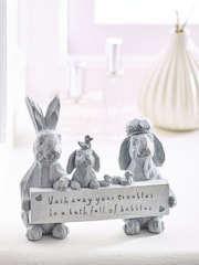 Grey Bathroom Bunnies Ornament - Image 1 of 2