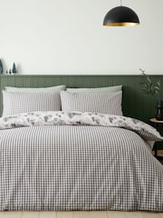 Catherine Lansfield Natural Brushed 100% Cotton Alpine Village Christmas Duvet Cover Set - Image 2 of 4