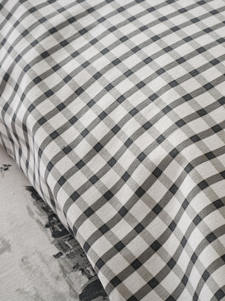 Catherine Lansfield Natural Brushed 100% Cotton Alpine Village Christmas Duvet Cover Set - Image 4 of 4