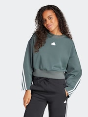 Grün - adidas Sportswear Future Icons Sweatshirt mit 3 Streifen - Bild 1 von 7