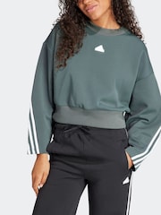 Grün - adidas Sportswear Future Icons Sweatshirt mit 3 Streifen - Bild 4 von 7