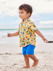 JoJo Maman Bébé Yellow Boys Tropical Bird Print Shirt - Image 1 of 3