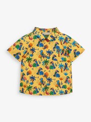 JoJo Maman Bébé Yellow Boys Tropical Bird Print Shirt - Image 2 of 3