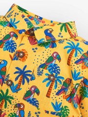 JoJo Maman Bébé Yellow Boys Tropical Bird Print Shirt - Image 3 of 3