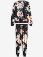 Black Floral Supersoft Cosy Pyjamas - Image 5 of 8