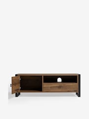 Dark Bronx Chevron Oak Effect Up to 50 inch Slim TV Unit - Image 6 of 12