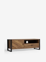 Dark Bronx Chevron Oak Effect Up to 50 inch Slim TV Unit - Image 7 of 12