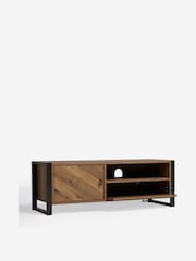 Dark Bronx Chevron Oak Effect Up to 50 inch Slim TV Unit - Image 8 of 12