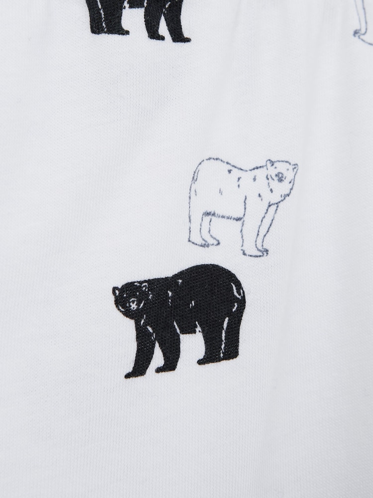 Reiss Optic White Bernard Slim Fit Cotton Motif Pyjama Top - Image 6 of 6