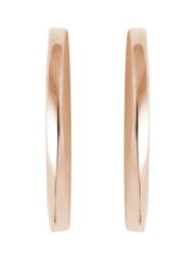BOSS Gold Plated Signature Carnation IP Hoop Earrings - Image 2 of 2