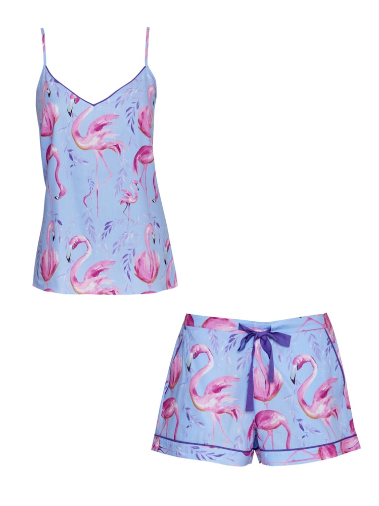 Cyberjammies Blue Cyberjammies Flamingo Print Cami and Shorts Set - Image 4 of 4
