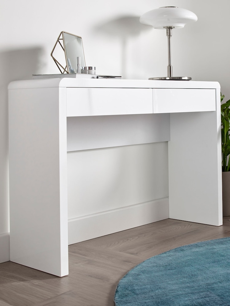 Time 4 Sleep White Marlow High Gloss 2 Drawer Dressing Table - Image 1 of 3