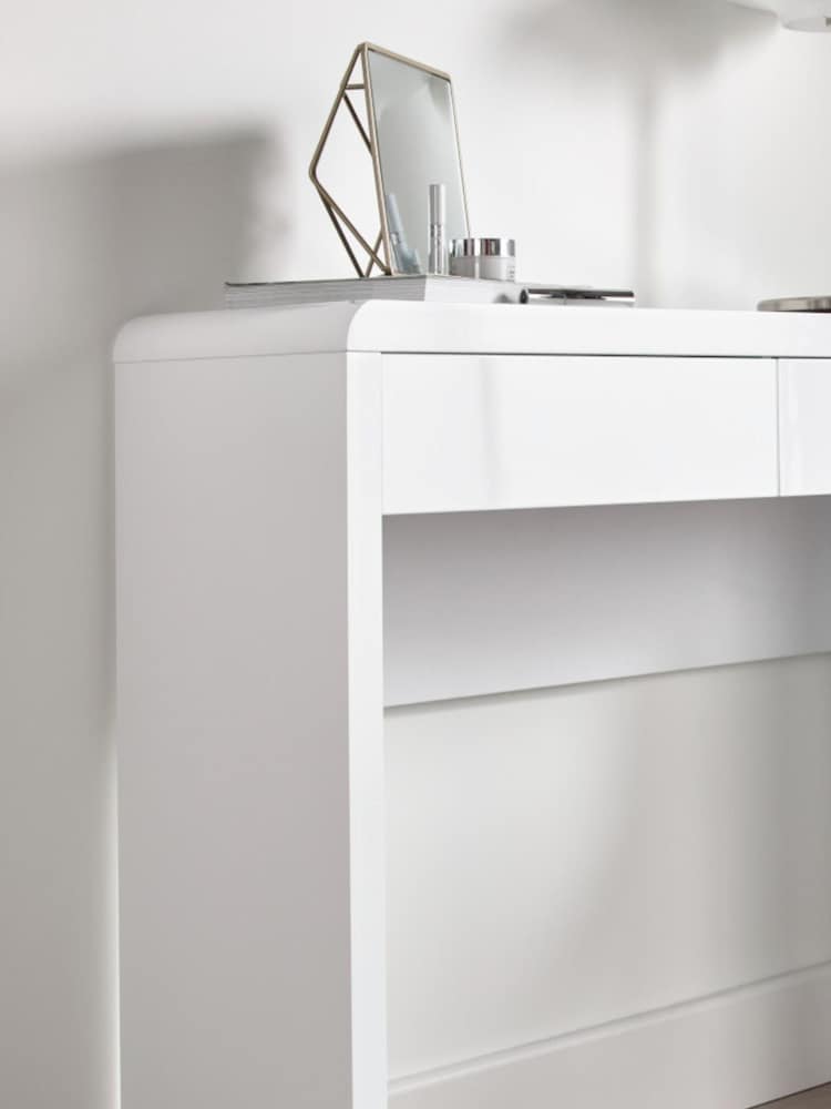 Time 4 Sleep White Marlow High Gloss 2 Drawer Dressing Table - Image 2 of 3