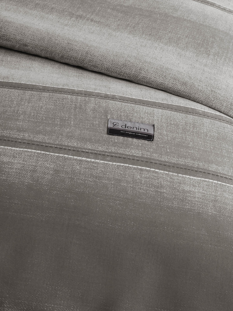 Catherine Lansfield Grey Denim Duvet Cover and Pillowcase Set - Image 3 of 3