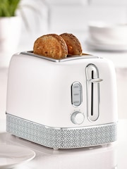 White Geometric 2 Slice Toaster - Image 1 of 4