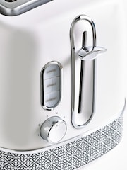 White Geometric 2 Slice Toaster - Image 2 of 4
